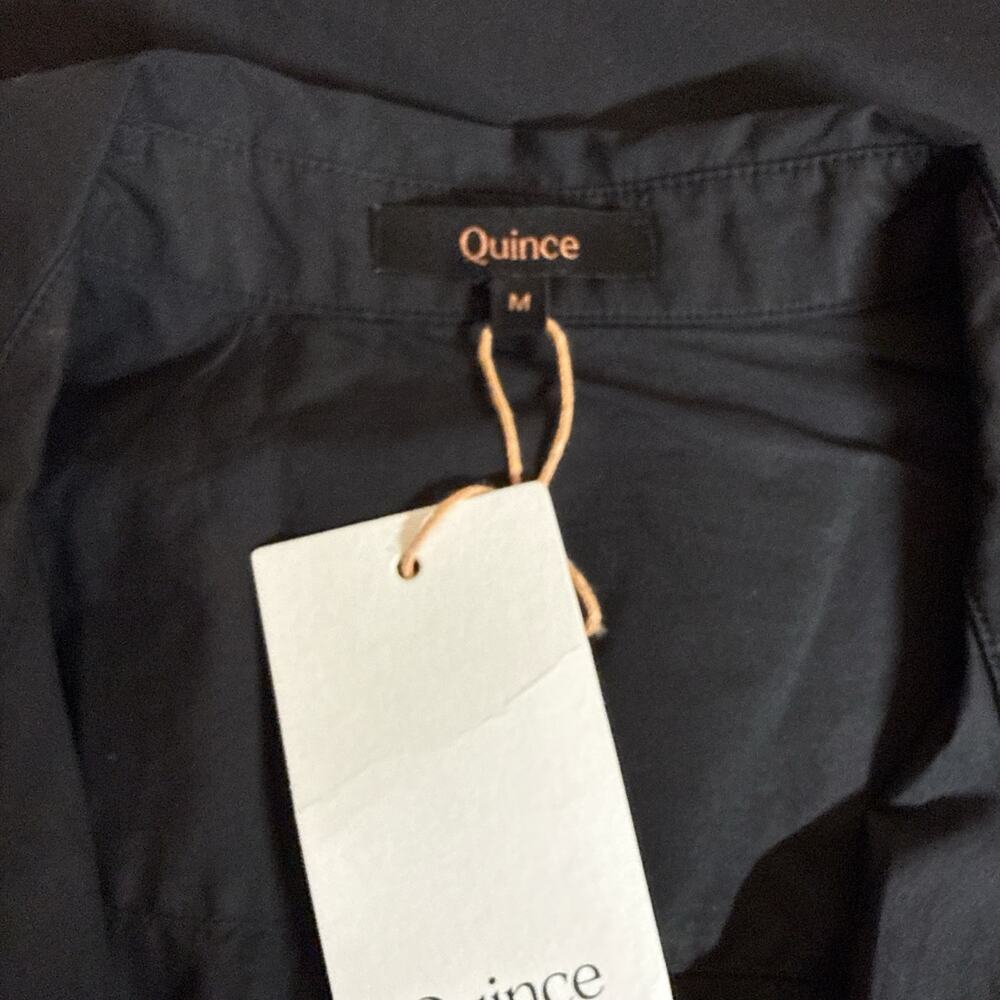Quince Black 100% Organic Cotton Poplin Button-Up Shirt Women’s Medium NWT - Picture 9 of 10